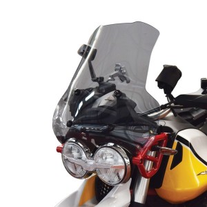 ISOTTA MEDIUM PROTECTION WINDSCREEN WITH KNOBS AND SPACERS MOTO GUZZI V85 TT 2019-2020, LIGHT SMOKE