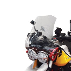 ISOTTA MEDIUM PROTECTION WINDSCREEN WITH KNOBS AND SPACERS MOTO GUZZI V85 TT 2019-2020, TRANSPARENT