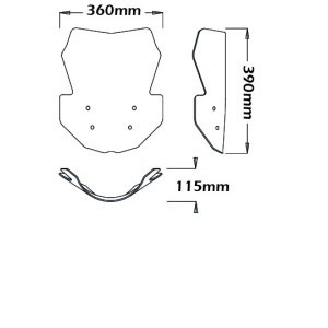 CUPOLINO ISOTTA MEDIA PROTEZIONE YAMAHA MT-07 2014-2017, FUME' CHIARO