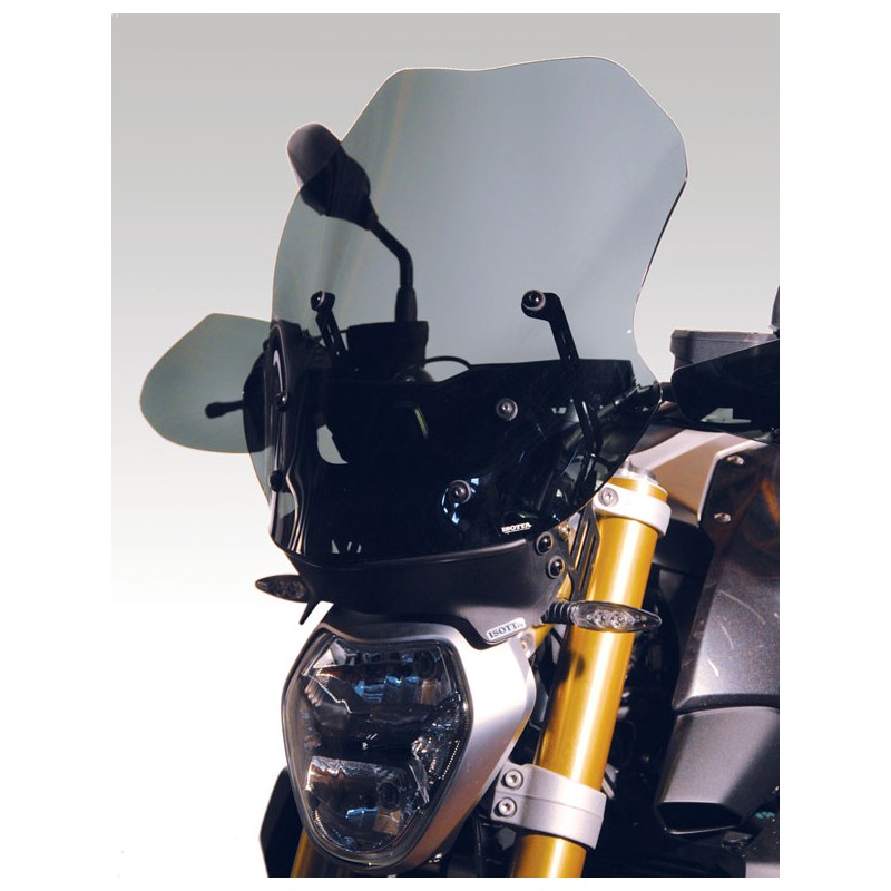 ISOTTA MEDIUM WINDSCREEN WITH ANTI-GLARE SPOILER BMW R 1200 R 2015-2019, DARK SMOKE