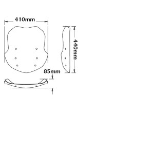 CUPOLINO ISOTTA MEDIO CON SPOILER ANTIRIFLESSO BMW R 1200 R 2015-2019, TRASPARENTE