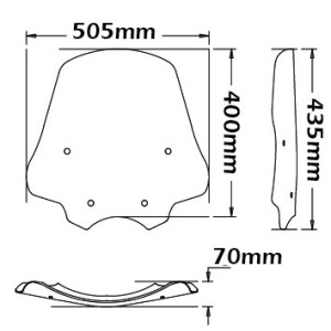 ISOTTA SMALL WINDSCREEN BMW R 1200 R 2009-2010, CLEAR