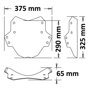 ISOTTA RALLY WINDSCREEN BENELLI TRK 502 2021-2024, MATT BLACK