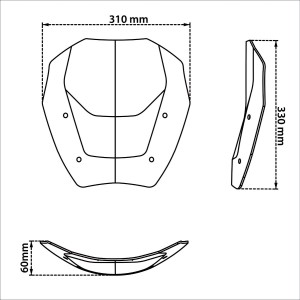 CUPOLINO ISOTTA RALLY BMW R 1300 GS ADVENTURE 2025 CON RADAR, FUME' SCURO