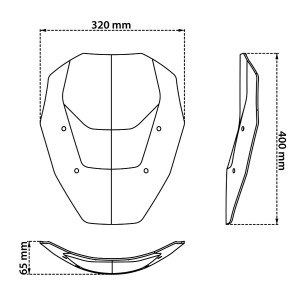 CUPOLINO ISOTTA RALLY BMW R 1300 GS ADVENTURE 2025 SENZA RADAR, FUME' SCURO