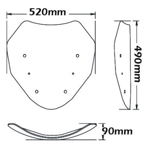 CUPOLINO ISOTTA RIBASSATO BMW R 1250 RT 2019-2020, FUME' CHIARO