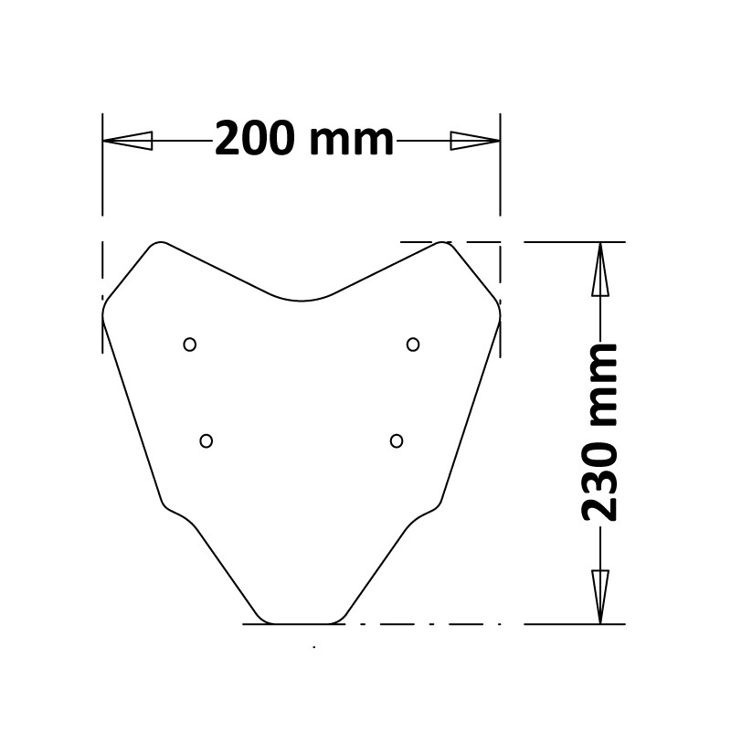 ISOTTA SPORT WINDSCREEN YAMAHA MT-07 2021-2024, MATT BLACK