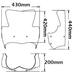 CUPOLINO ISOTTA SPORTIVO ALTA PROTEZIONE BMW K 1300 R 2009-2015, TRASPARENTE