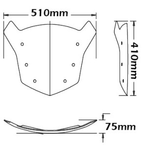 CUPOLINO ISOTTA SPORTIVO BMW K 1300 GT 2009-2013, FUME' CHIARO