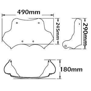 ISOTTA SUMMER WINDSCREEN BMW R 1200 GS 2010-2012, DARK SMOKE