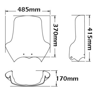 CUPOLINO ISOTTA TIPO ORIGINALE BMW R 1200 GS 2008-2009, TRANSPARENTE