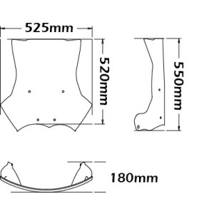 CUPOLINO ISOTTA TIPO ORIGINALE BMW R 1200 GS 2010-2012, TRANSPARENT