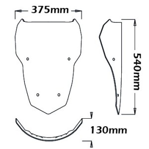 CUPOLINO ISOTTA TIPO ORIGINALE HONDA AFRICA TWIN 1000 2016-2017 (SD04), TRANSPARENTE