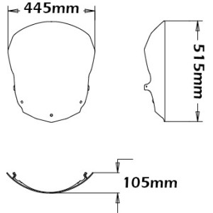 CUPOLINO ISOTTA TIPO ORIGINALE PER ATTACCHI OEM BMW F 800 GT 2012-2019, TRASPARENTE