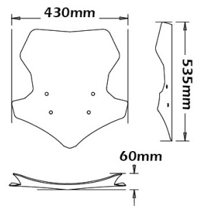 ISOTTA TOURING HIGH WINDSCREEN FOR OEM MOUNTS YAMAHA TRACER 900 2015-2017, CLEAR
