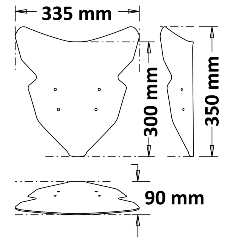 CUPOLINO ISOTTA TOURING ALTO YAMAHA MT-09 2017-2020, FUME' CHIARO