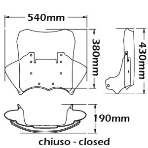 ISOTTA WINTER-SUMMER ADJUSTABLE WINDSCREEN BMW R 1200 GS 2010-2012, LIGHT SMOKED/TRANSPARENT