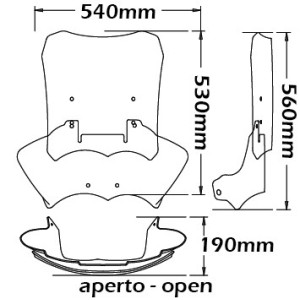 ISOTTA WINTER-SUMMER ADJUSTABLE WINDSCREEN BMW R 1200 GS 2010-2012, LIGHT SMOKED/TRANSPARENT