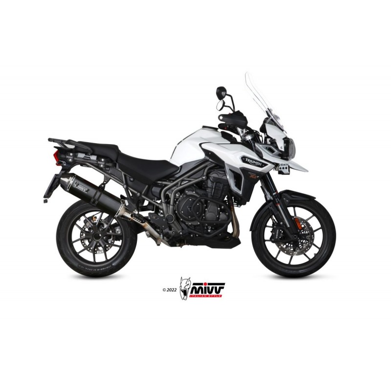 TERMINALE MIVV SPEED EDGE TRIUMPH TIGER EXPLORER 1200 XC/XR 2016-2017, OMOLOGATO BLACK/CARBONIO