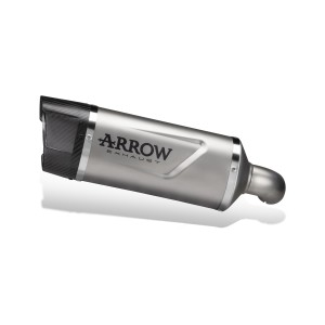 TERMINALE ARROW INDY RACE EVO HONDA TRANSALP 750 2025-2026 (EURO 5+), ALLUMINIO/CARBONIO, OMOLOGATO