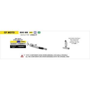 ARROW NON-CATALYTIC LINK PIPE CF MOTO 800 NK 2023-2025