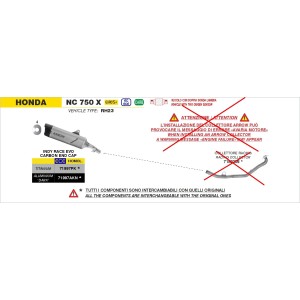 ARROW INDY RACE EVO EXHAUST HONDA NC 750 X 2025 (EURO 5+), DARK ALUMINUM/CARBON, APPROVED