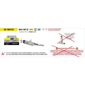ARROW INDY RACE EVO EXHAUST CF MOTO 800 MT-X ALTA 2025 (EURO 5+), TITANIUM/CARBON, APPROVED