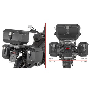 SPEZIFISCHER STAHLROHR-SEITENKOFFERTRÄGE GIVI PL ONE-FIT MONOKEY CF MOTO 800 MT-X ALTA 2025