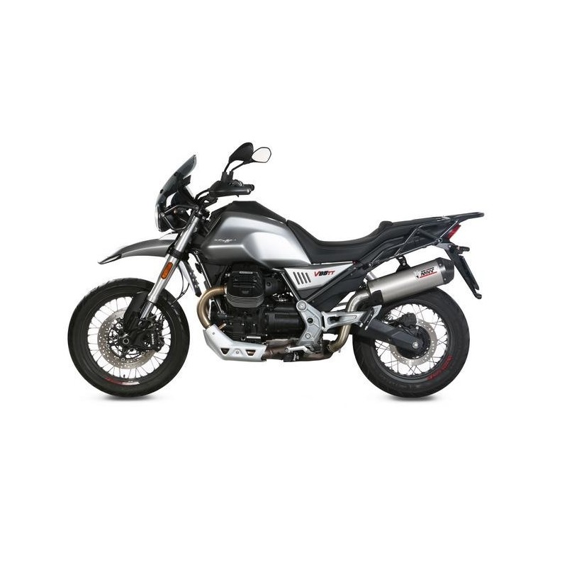 TERMINALE MIVV OVALE MOTO GUZZI V85 TT 2024-2025 (EURO 5+), OMOLOGATO TITANIO/CARBONIO