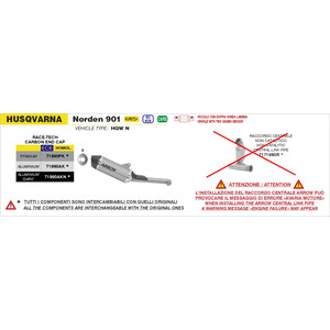 TERMINALE ARROW RACE-TECH HUSQVARNA NORDEN 901 2024-2025 (EURO 5+), ALLUMINIO/CARBONIO, OMOLOGATO
