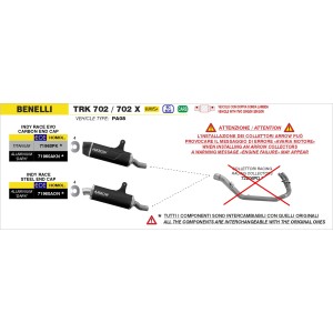 TERMINALE ARROW INDY RACE EVO BENELLI TRK 702 2025 (EURO 5+), ALLUMINIO DARK/ACCIAIO, OMOLOGATO