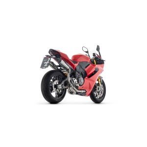 COPPIA TERMINALI ARROW ROUND SIL DUCATI PANIGALE V2 2025 (EURO 5+), TITANIO/CARBONIO, OMOLOGATI