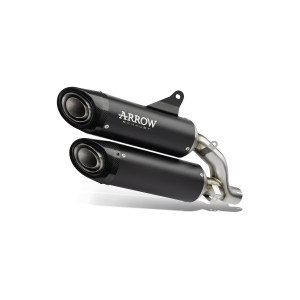 PAIR OF ARROW ROUND SIL EXHAUST DUCATI PANIGALE V2 S 2025 (EURO 5+), TITANIUM DARK/CARBON, APPROVED