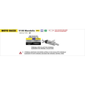 ARROW INDY RACE EVO EXHAUST MOTO GUZZI V 100 MANDELLO 2025 (EURO 5+), ALUMINIUM DARK/CARBON, APPROVED