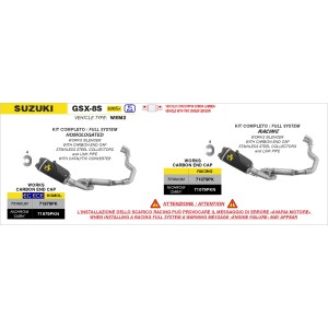 HIGH ARROW WORKS FULL EXHAUST SYSTEM SUZUKI GSX-8S 2023-2024 EURO 5, TITANIUM/CARBON, DEKAT