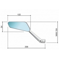 RIGHT REAR VIEW MIRROR RIZOMA CIRCUIT 744