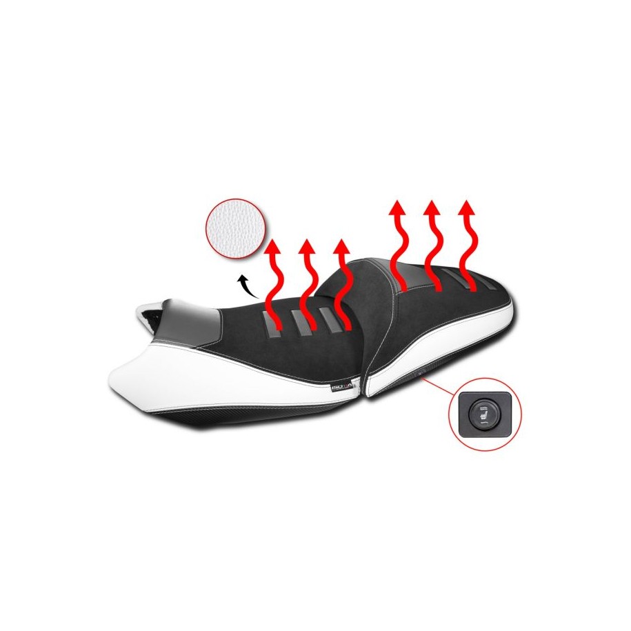 SELLA PILOTA ISOTTA RISCALDATA RIALZATA +2,5 cm BMW R 1300 GS 2023-2025, BIANCO