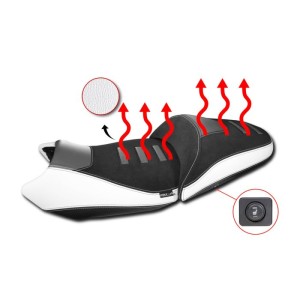 SELLA PILOTA ISOTTA RISCALDATA RIBASSATA -2,5 cm BMW R 1300 GS 2023-2025, BIANCO
