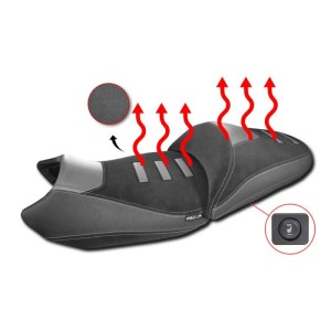 SELLA PILOTA ISOTTA RIBASSATA -2,5 cm RISCADLATA CON CANALE PROSTATICO BMW R 1300 GS 2023-2025, NERO