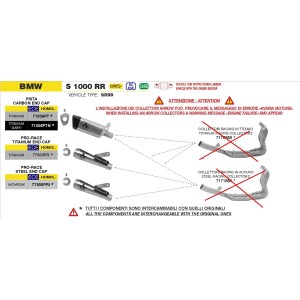 ARROW PISTA EXHAUST SILENCER BMW S 1000 RR 2025 (EURO 5+), TITANIUM/CARBON, APPROVED