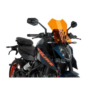 PARABRISAS PUIG TOURING KTM 390 DUKE 2024-2025, NARANJA