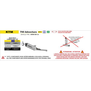 ARROW RACE-TECH EXHAUST KTM 790 ADVENTURE 2025-2026 (EURO 5+), TITANIUM/CARBON, APPROVED
