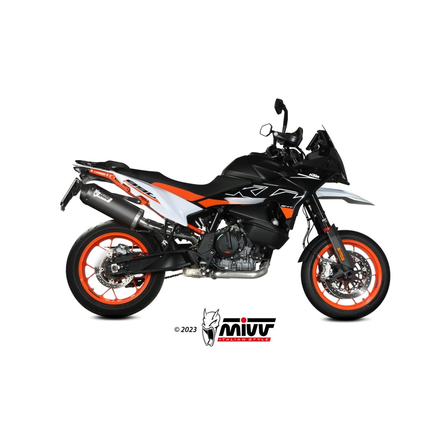 TERMINALE MIVV OVALE KTM 890 SMT 2023, OMOLOGATO BLACK/CARBONIO