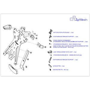 KIT PORTAMATRÍCULA LIGHTECH APRILIA RSV4 1100 FACTORY 2021-2024, REGULABLE