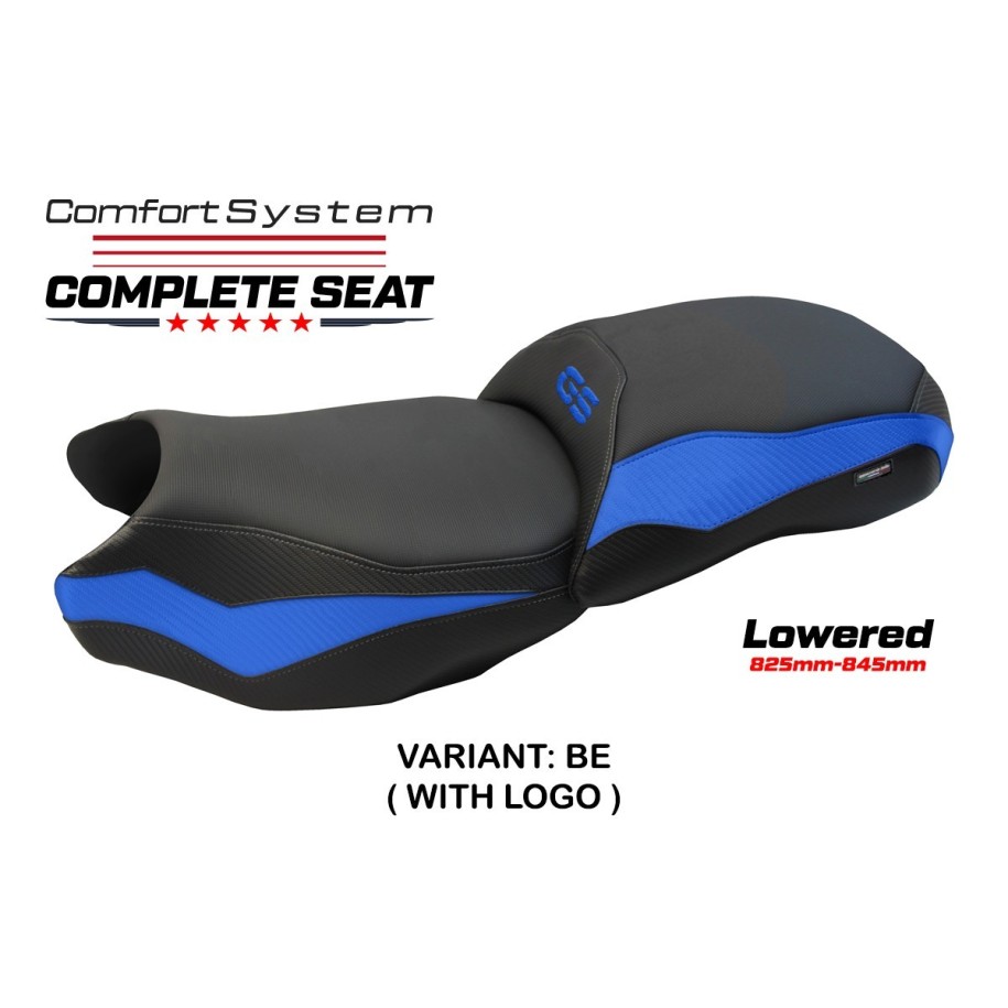 TPZ LOWERED COMFORT SEAT WITH LOGO FOR BMW R 1200 GS 2013/2018, BLUE