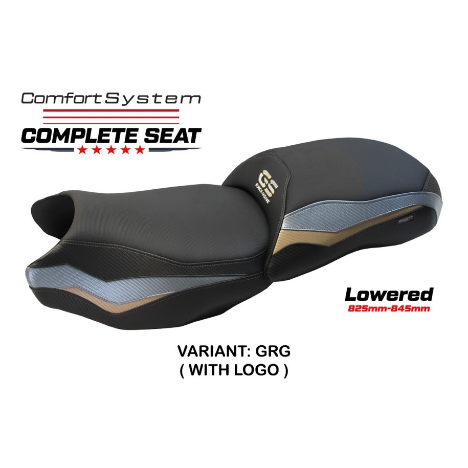 ASIENTO TPZ COMFORT BAJADOS CON LOGO PARA BMW R 1250 GS 2018/2020, GRIGIO-ORO