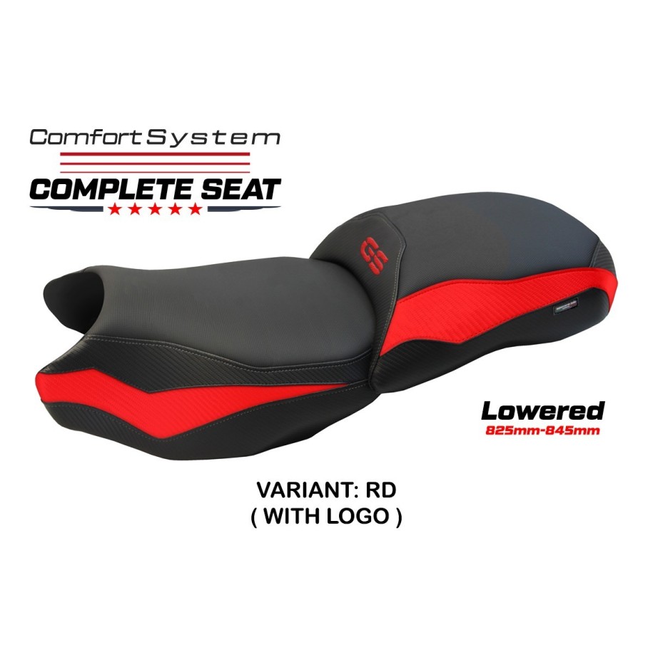 TPZ LOWERED COMFORT SEAT WITH LOGO FOR BMW R 1250 GS 2021/2024 , BLACK-RED