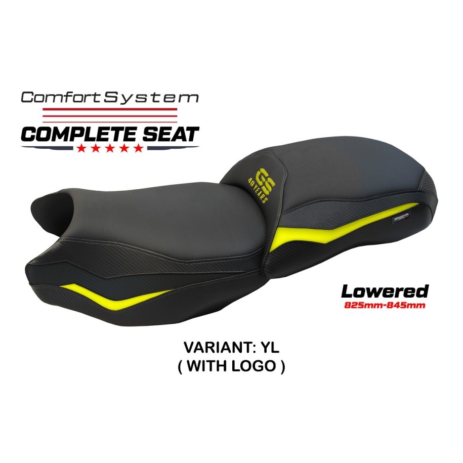 ASIENTO TPZ COMFORT BAJADOS CON LOGO PARA BMW R 1250 GS 2021/2024 , GIALLO