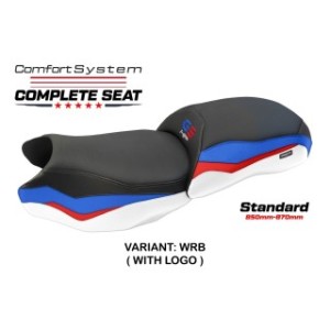 SELLA TPZ COMFORT CON LOGO PER   BMW R 1250 GS 2021/2024 , BIANCO-ROSSO-BLU