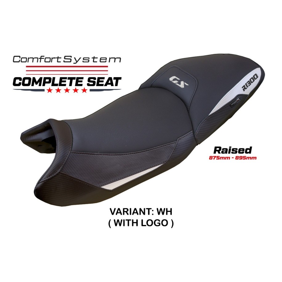 TPZ RAISED COMFORT SEAT WITH LOGO FOR  BMW R 1300 GS 2023/2025 , WHITE